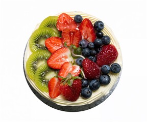 Obraz premium Homemade Fruit Dessert Cake Isolated Background