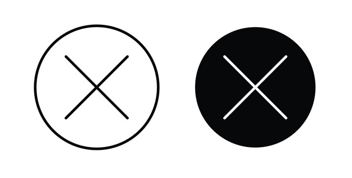 Cancel icon vector art set