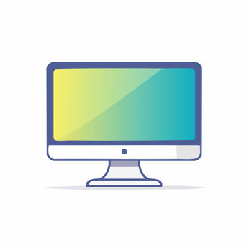 Flat design computer monitor with gradient screen