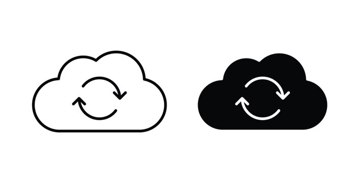 Cloud sync icon vector art set