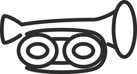Trumpet Brass Musical Instrument Jazz Outline Icon © kimberrywood