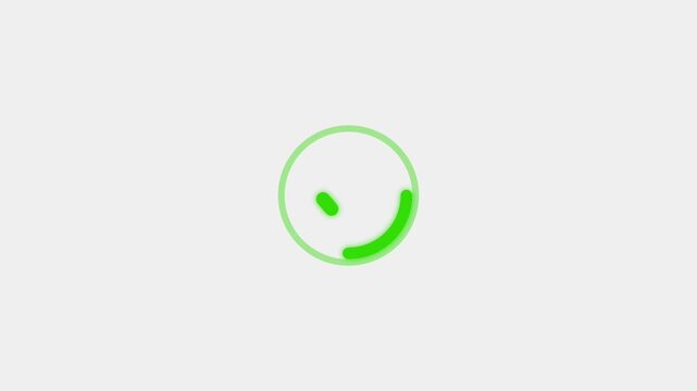 Simple green smiley face icon with a thin circle outline on a neutral background