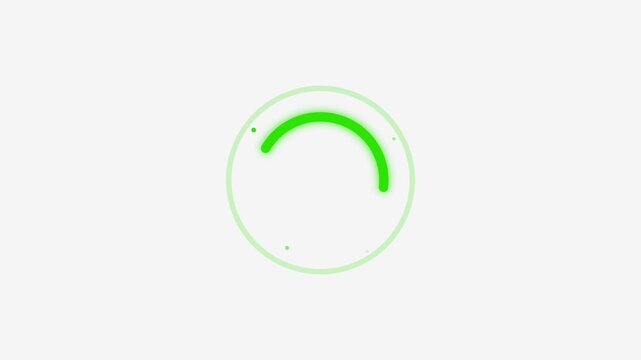 Green loading spinner icon with circular progress bar for web and mobile application interface