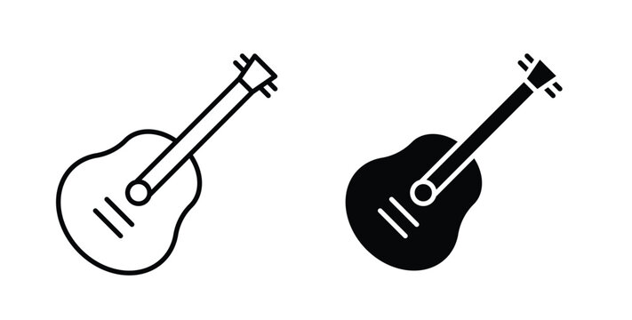 Guitar icon vector art set