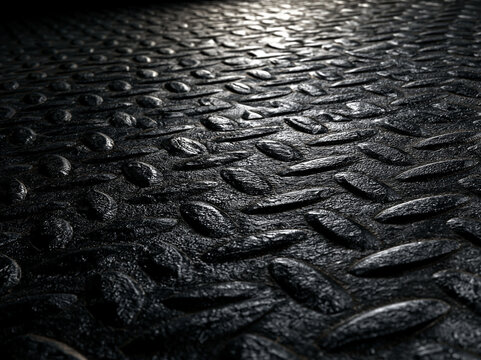 Industrial Steel Texture Pattern - Rugged Black Metal Background for Machinery and Construction