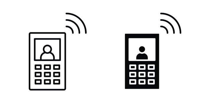 Interphone icon vector art set