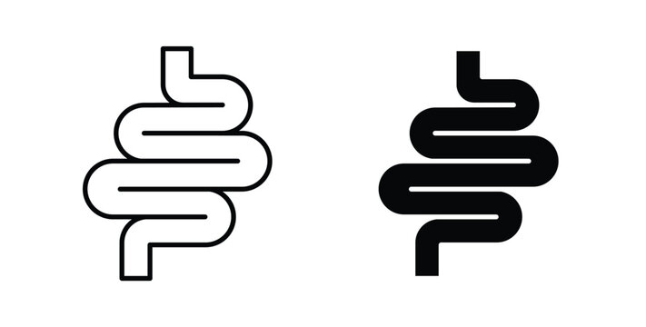Intestine icon vector art set