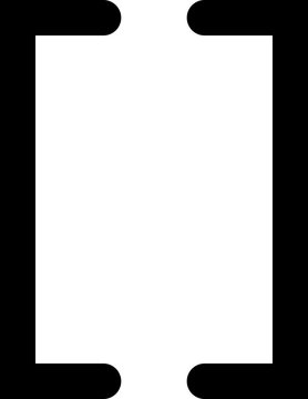Minimalist black square brackets frame element vector illustration, simple text border template isolated on white background.