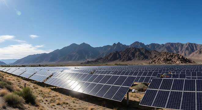 Solar panels in the Mojave Desert.