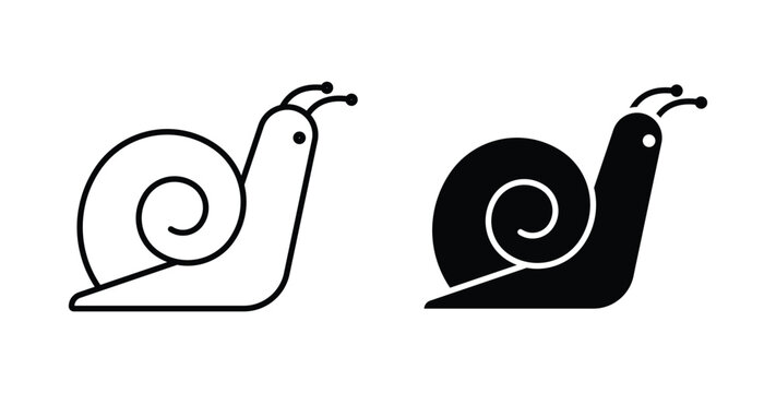 Snail icon vector art set