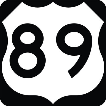 US Route 89 Sign Road Shield Illustration Design Icon