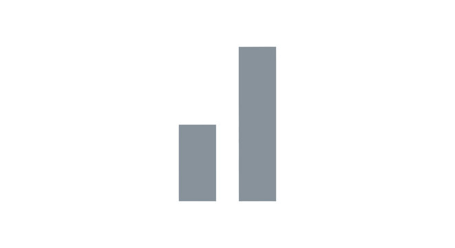 A graph showing two grey bars of different heights side by side
