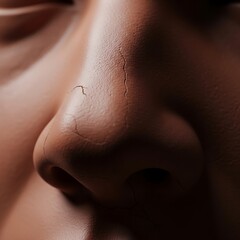 Fototapeta premium Close-up of human nose skin.