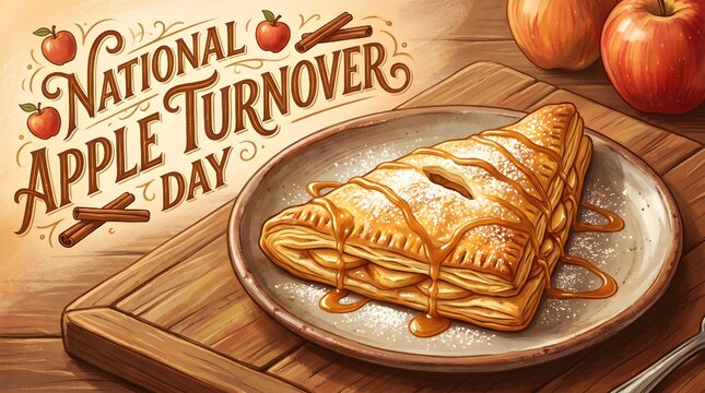 National Apple Turnover Day Celebration with Delicious Pastry and Fresh Apples