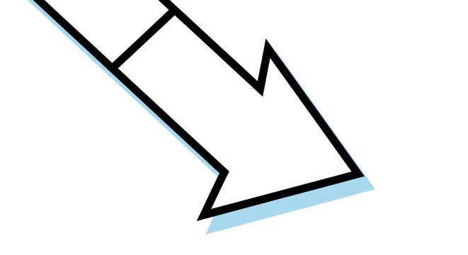 Minimalist Comic Style Arrow Pointing Down