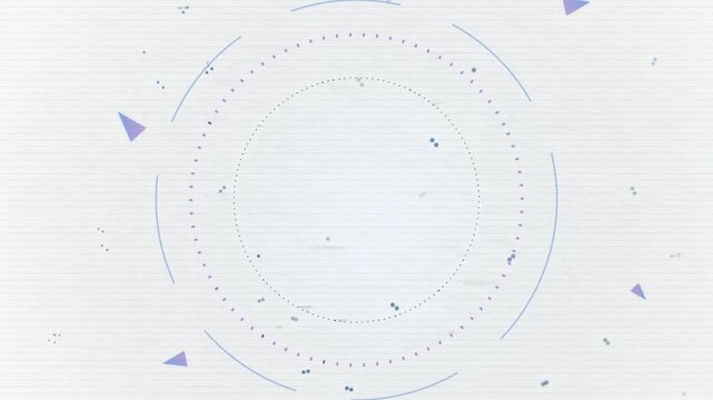 Futuristic technology UI display with abstract geometric elements and dotted circles