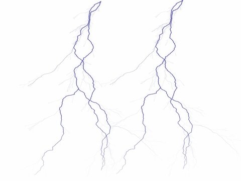 Electric blue lightning bolts striking down from the sky in a dramatic display of nature's power and energy