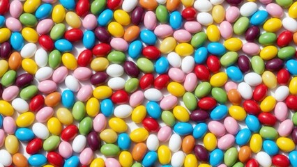 Obraz premium Colorful candy pills multicolored background close-up texture for health medicine wellness and sweet treats