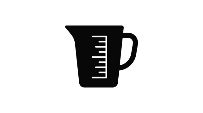 Measuring cup icon black silhouette on white background