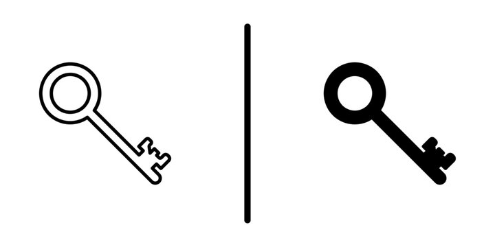 A simple illustration of two keys side by side on a white background