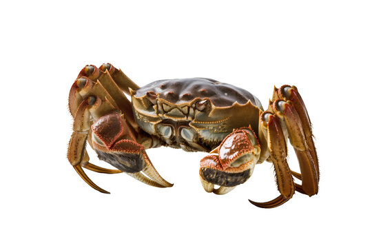 Isolated Chinese mitten crab, a fresh and edible crustacean, ready for culinary preparation
