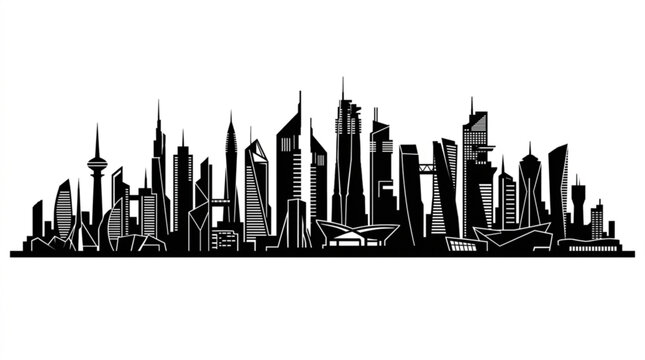 Saint Louis Cathedral skyline silhouette vector illustration of urban cityscape architecture landmark building city view
