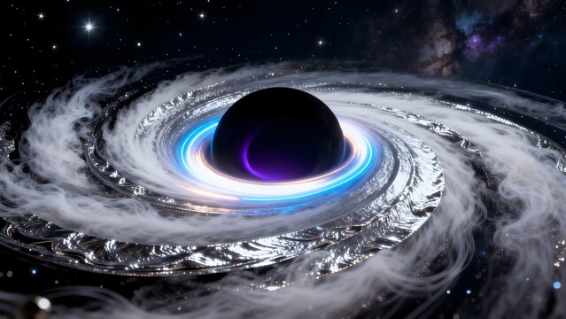 Black hole with accretion disk in space