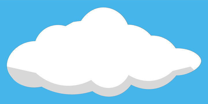 Cloud shapes and types icon set. Weather and meteorology white symbol collection. Isolated vector illustration.