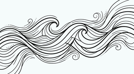 Fototapeta premium Abstract Black and White Wavy Lines Pattern
