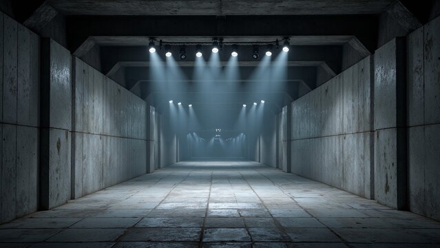 Massive Concrete Bunker Corridor
