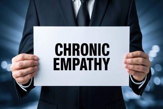 Chronic Empathy concept presented on a sign by a businessman