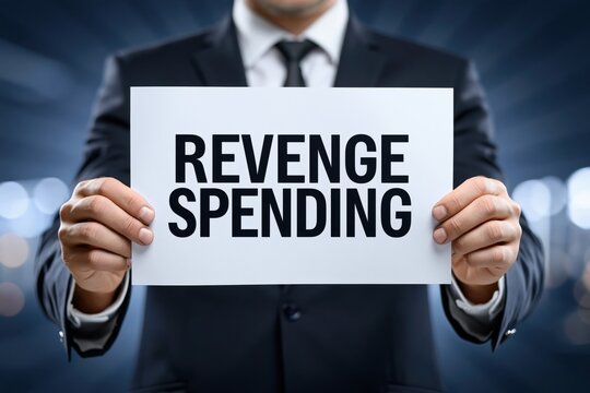 Man in a Suit Showing the Revenge Spending Economic Trend