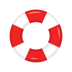 Red and White Lifebuoy Ring Icon Isolated on Transparent Background Marine Safety Symbol © azad