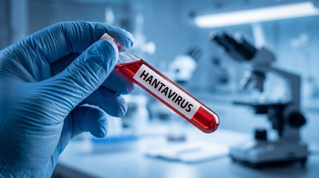 Hantaviruse medical laboratory showing blood sample and microscope hantaviruse with hantavirus, laboratory hantaviruse