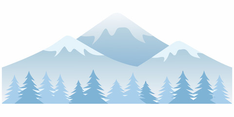 mountain landscape with pine trees flat vector illustration © Ruhidas