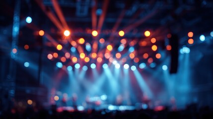 Obraz premium Blurred stage lights abstract background for music concert event