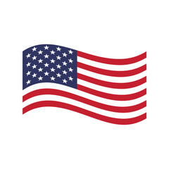 Obraz premium Waving American Flag Icon Vector Illustration with Stars and Stripes Patriotic Symbol