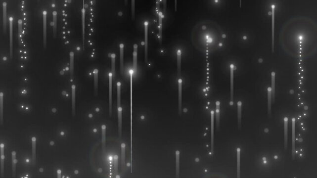 white color glowing shooting particles with optical rays moving upwards modern design gradient background