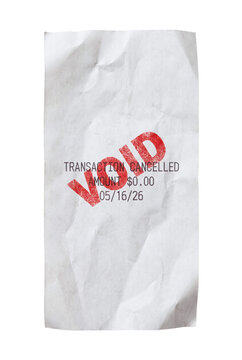 Void stamp cancelled receipt transparent PNG cutout with red mark