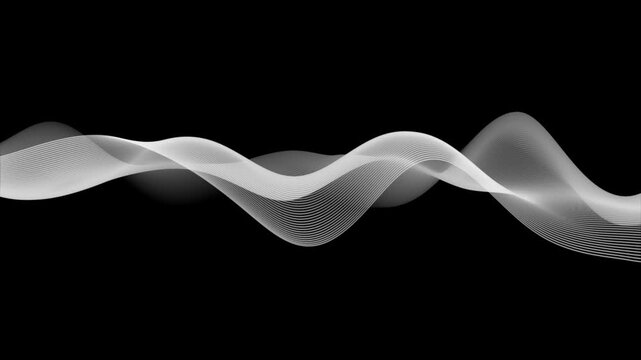 white color abstract wavy lines modern design loopable black geometrical background