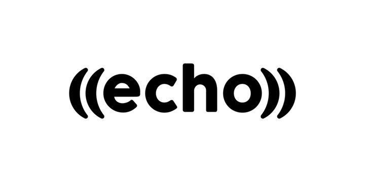 Minimalist text echo logo design, typography echo logo. word mark echo logo symbol vector