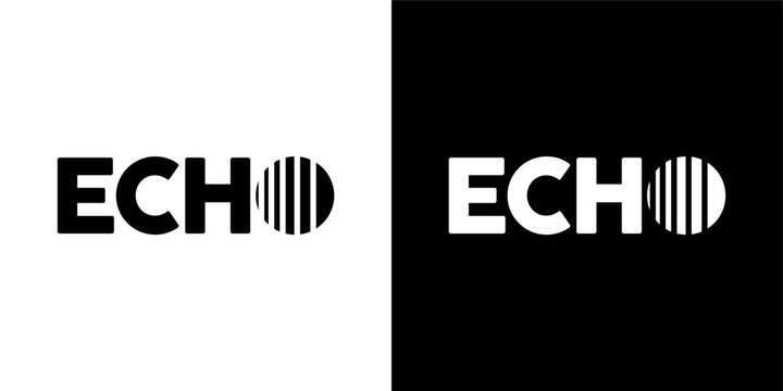 Minimalist text echo logo design, typography echo logo. word mark echo logo symbol vector