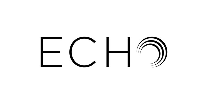 Minimalist text echo logo design, typography echo logo. word mark echo logo symbol vector