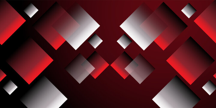 White background with abstract red grey square decoration. Vector illustration for modern presentation background, brochure design, business card background, website slider, landing page