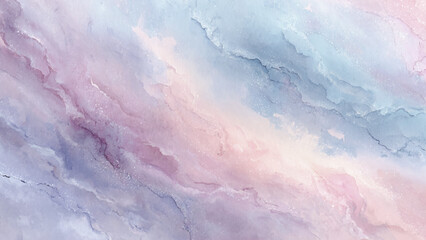 Obraz premium Pastel colored abstract watercolor background with soft pink blue and purple hues and sparkles