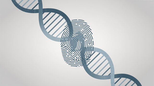 Dna helix with fingerprint pattern illustration fingerprint illustration