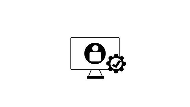 System updating concept loading screen computer monitor icon on computer screen icon