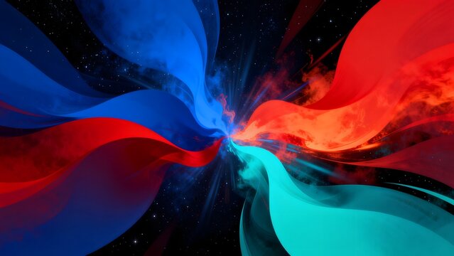 Colorful abstract space waves