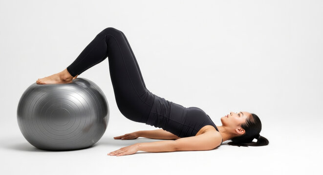 Exercises using an exercise ball