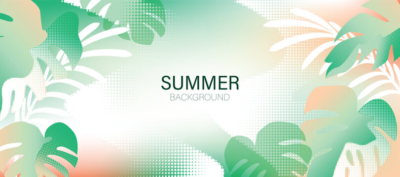 Tropical summer Abstract colorful gradient with half tone background . Modern summer  wallpaper design for home decoration, website, banner, ads.
